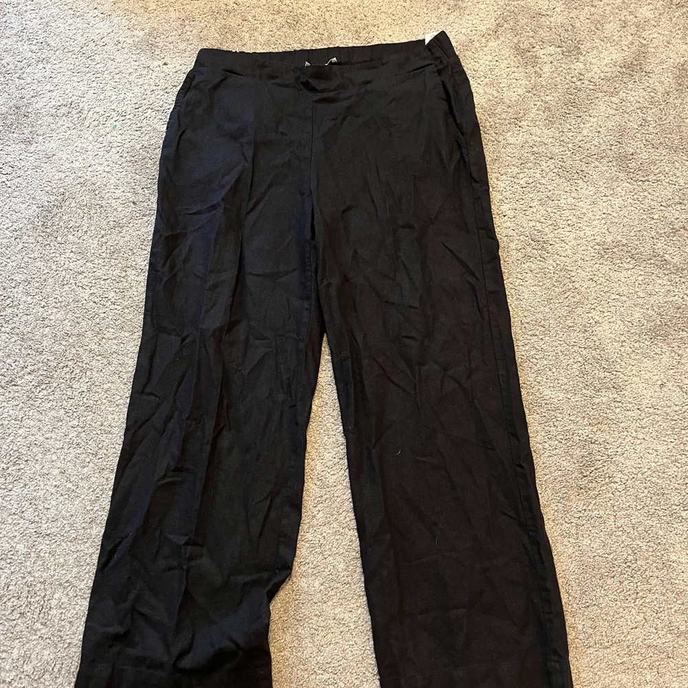 Christina B size XL linen blend pull up pants wide leg